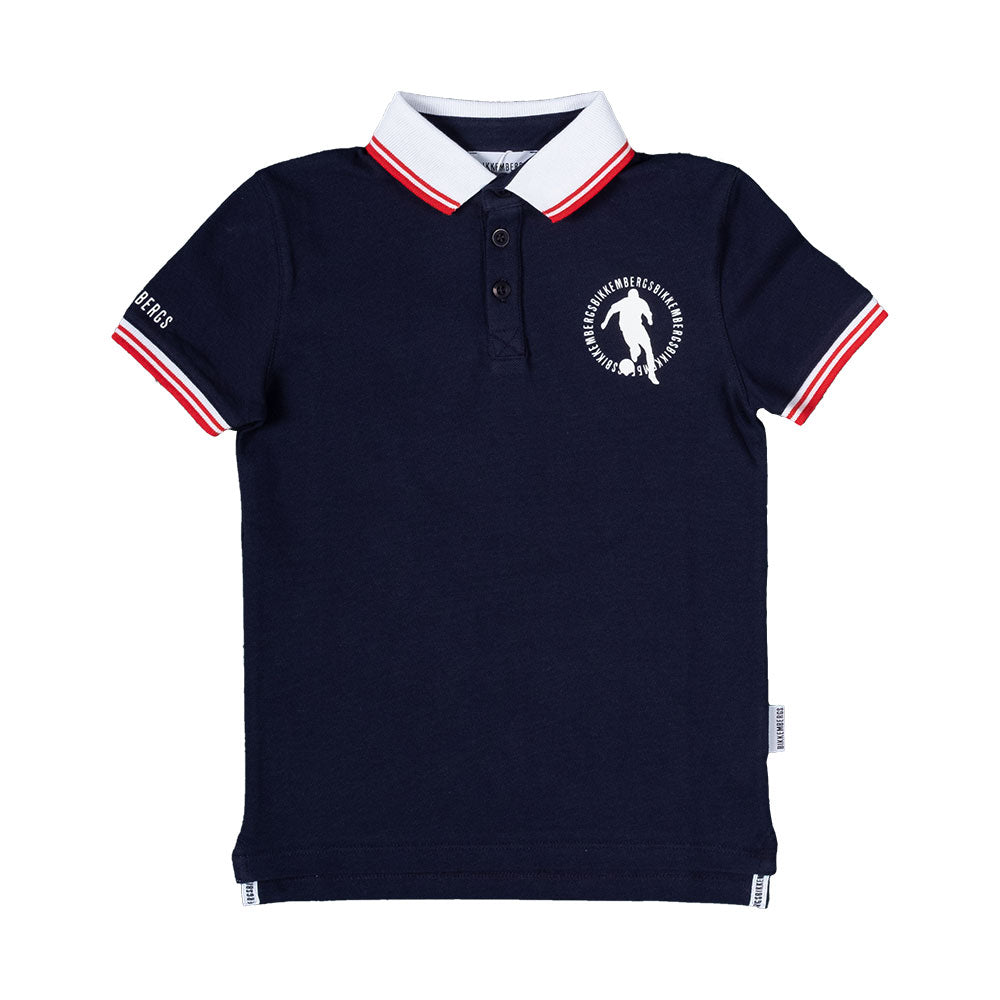 
  Polo della Linea Abbigliamento Bambino Bikkembergs con logo sul davanti e colletto
  in contra...