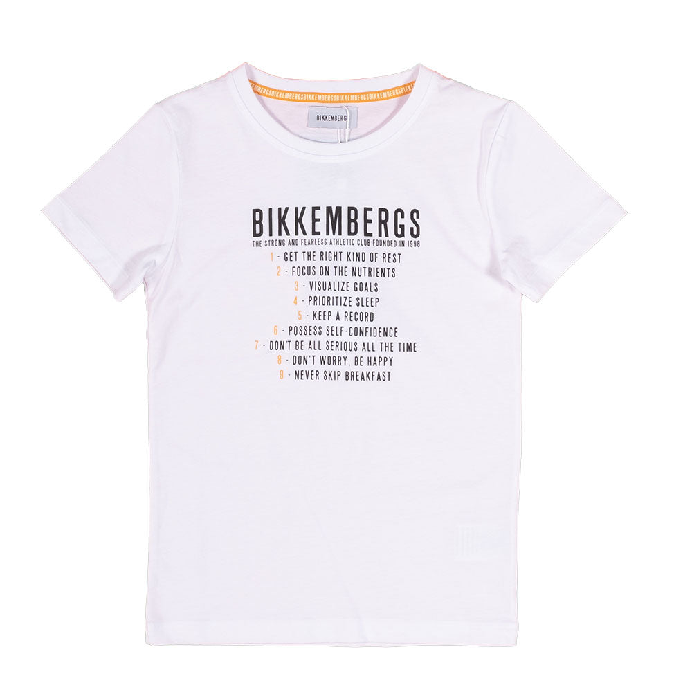 
T-shirt a manica corta della Linea Abbigliamento Bambino Bikkembergs, con stampa in rilievo sul ...