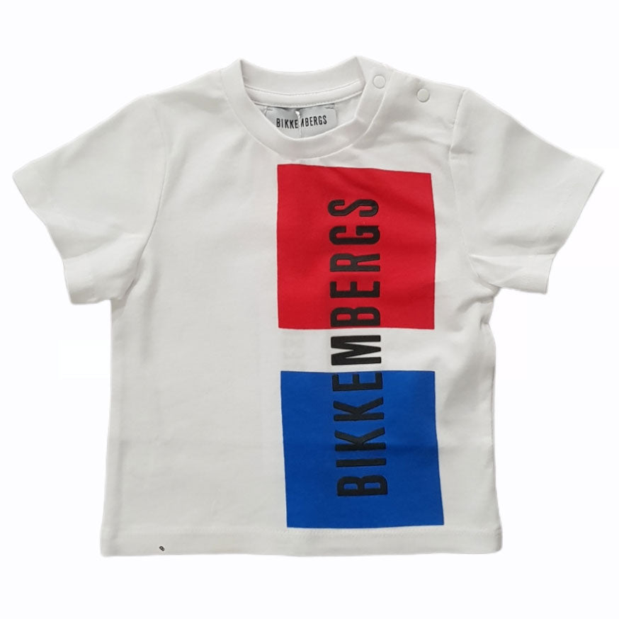 
T-shirt della Linea Abbigliamento Bambino Bikkembergs, con stampa sul davanti e bottoncni apress...