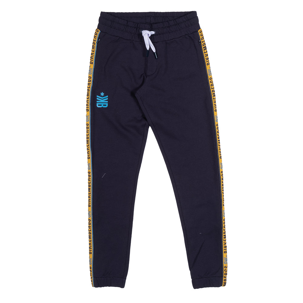 Pantalone in felpa garzata della Linea Abbigliamento Bambino Bikkembergs, con banda laterale in c...