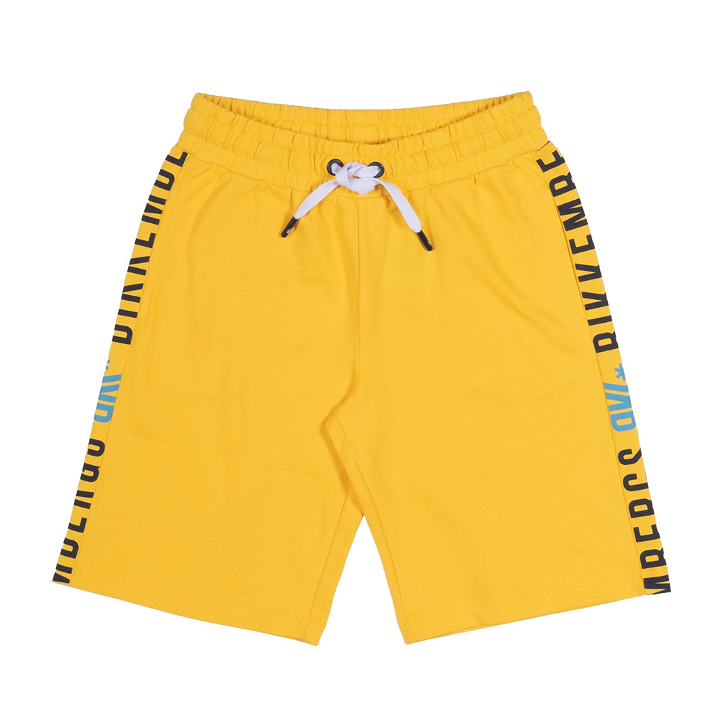 Bermuda della Linea Abbigliamento Bambino Bikkembergs, in felpa garzata con logo stampato su un l...