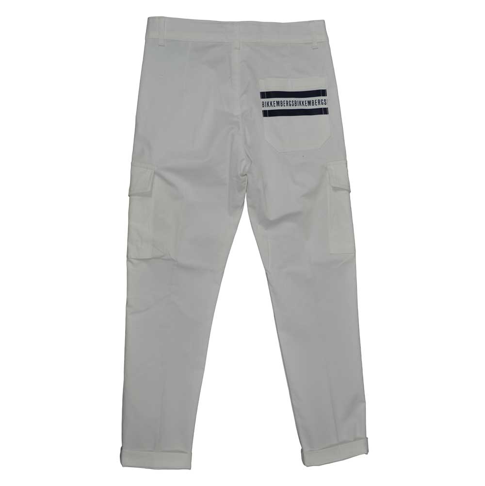 Pantalone lungo sportivo della Linea Abbigliamento Bambino Bikkembergs, con finiture in blu scuro...