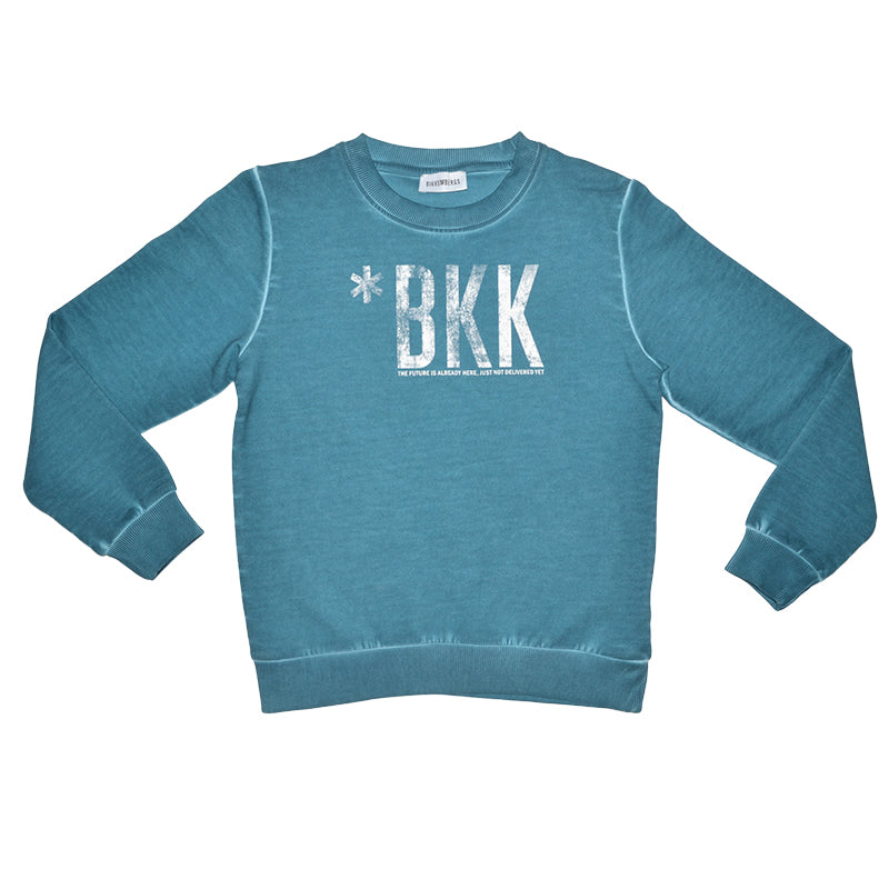 Felpa garzata della Linea Abbigliamento Bambino Bikkembergs, con lavaggio vintage, e logo sul dav...