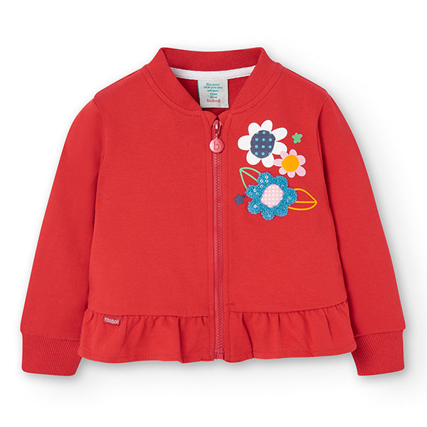 
Giacca in felpa della Linea Abbigliamento Bambina Boboli,  con chiusura zip e fiori stampati su ...