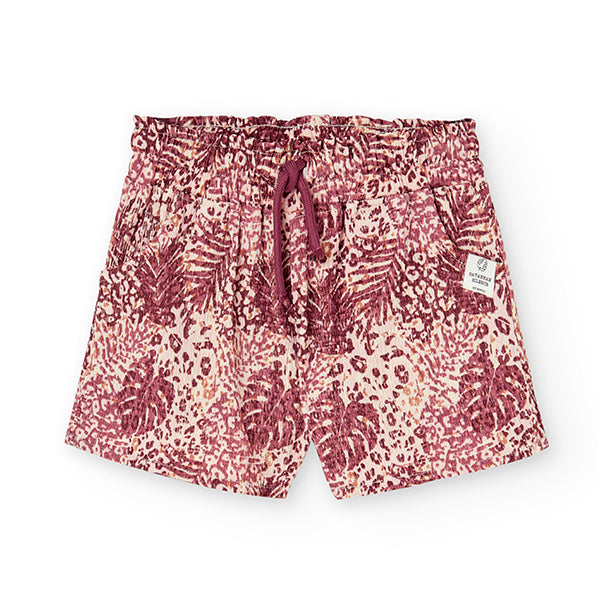 
Shorts in creponne della Linea Abbigliamento Bambina Boboli, con fantasia animalier, elastico in...