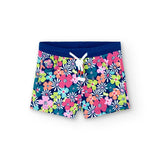 Short felpato fiori per bimba