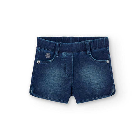 Short felpa denim per bimba