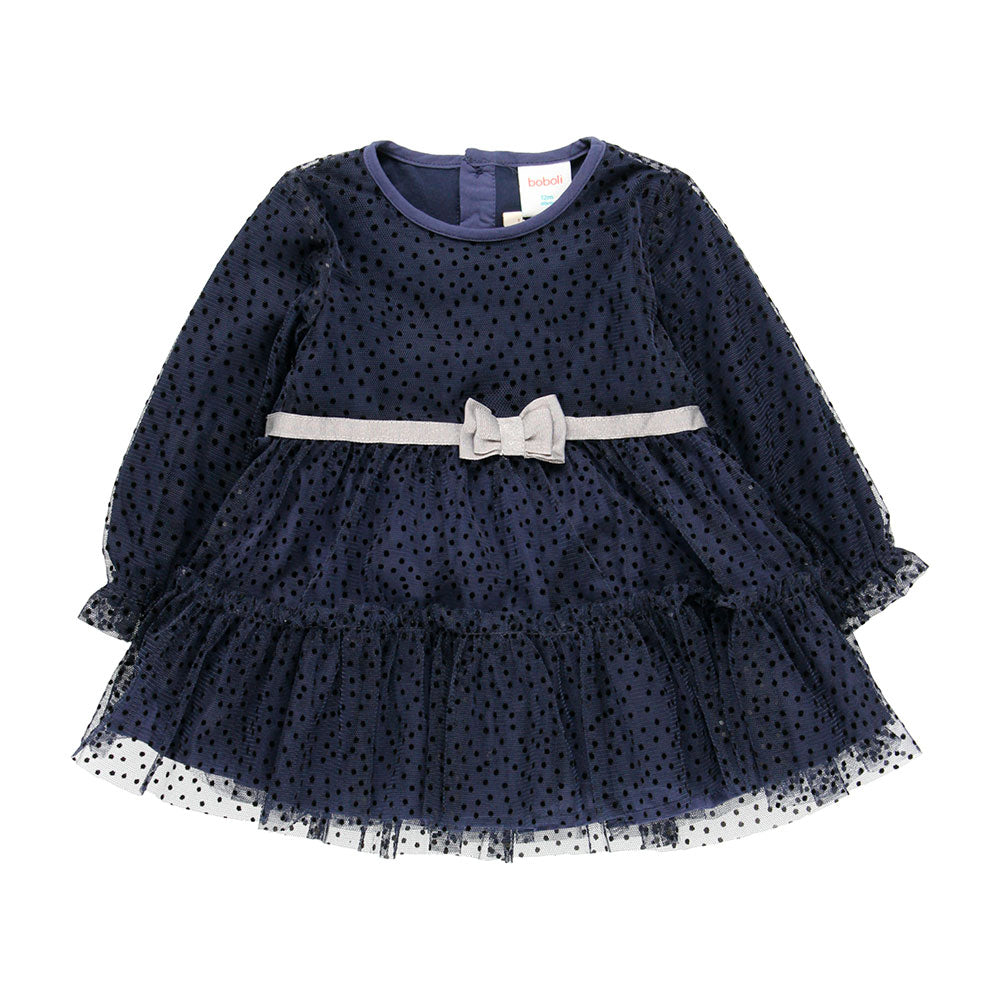 
Abitino della Linea Abbigliamento Bambina Boboli, con fiocchetto in vit, con gonna larga a balze...