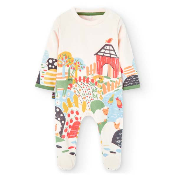 Tuina in ciniglia con stampa colorata sul davanti, della Linea Abbigliamento Bambina Boboli.
 
Co...