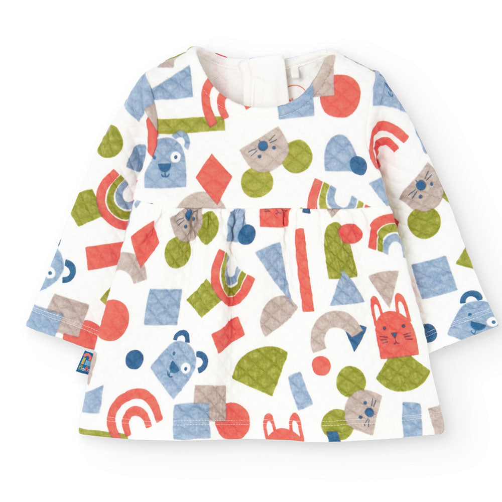 Abtino della Linea Abbigliamento Bambina Boboli, trapuntato con fantasia multicolor e bottoncini ...