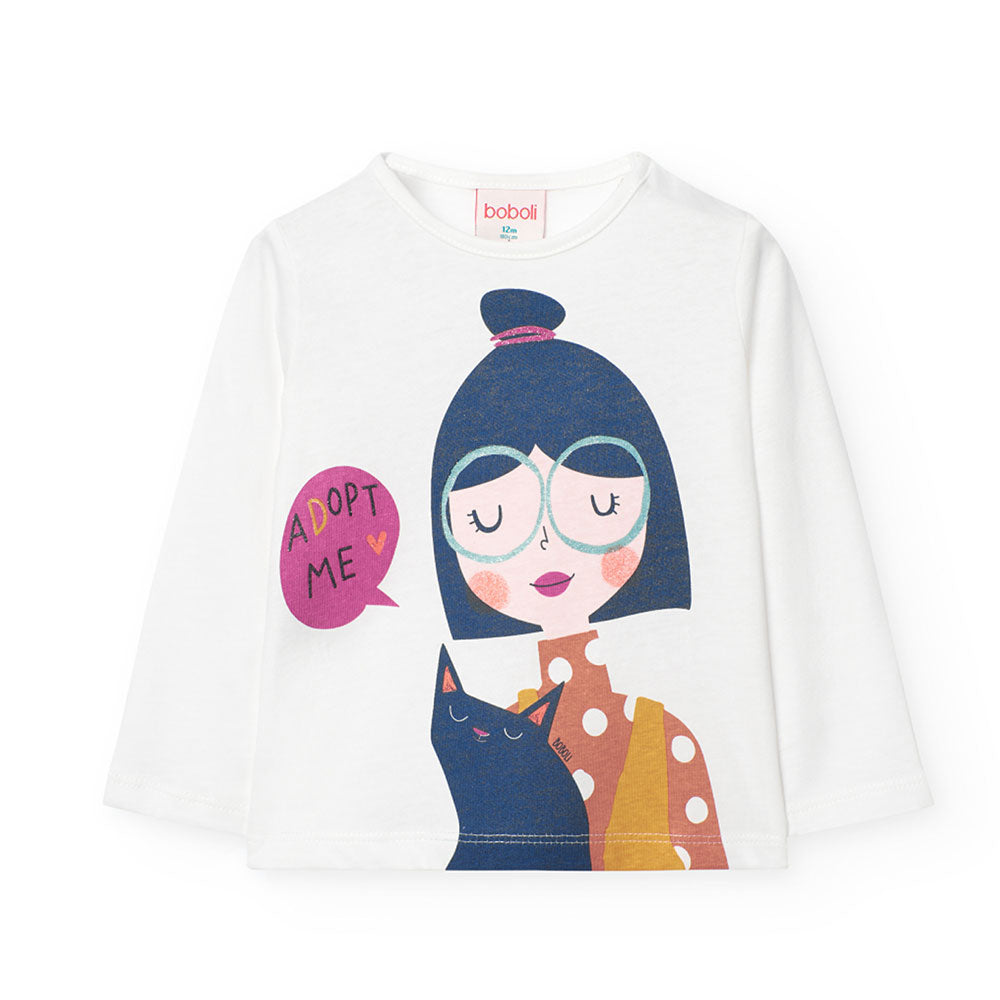 
T-shirt della Linea Abbigliamento Bambina Boboli, con stampa colorata sul davanti, a manica lung...