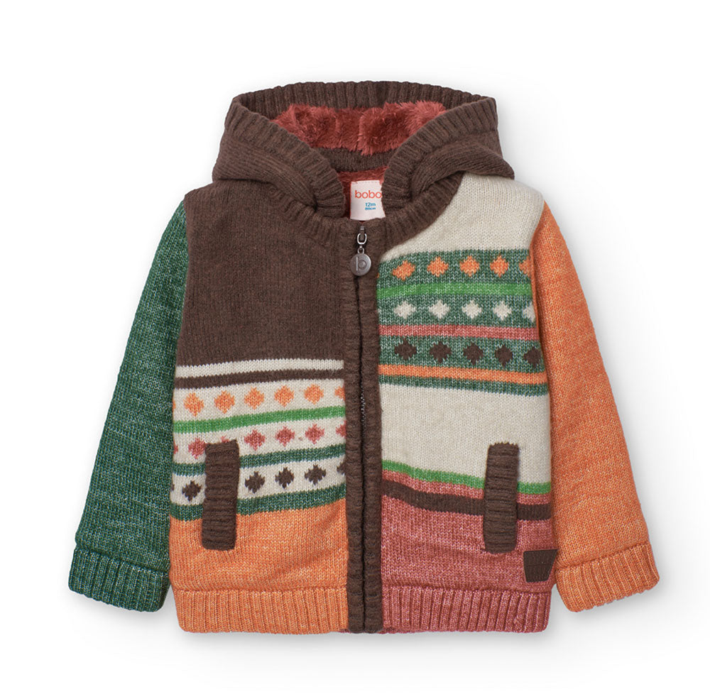 Cardigan con cappuccio estraibile della Linea Abbigliamento Bambino Boboli, con lanetta all'inter...