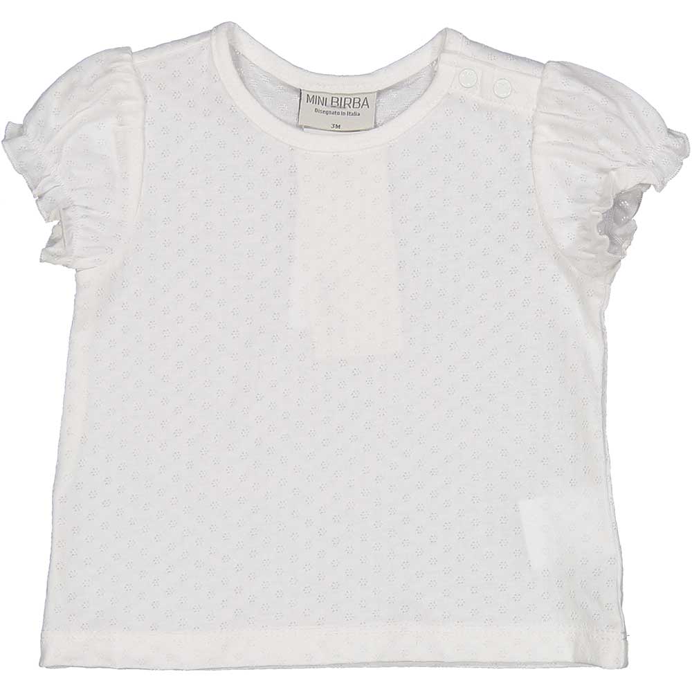 
T-shirt della Linea Abbigliamento Bambina Birba, con maniche corte, bottoncini a pressione sulla...