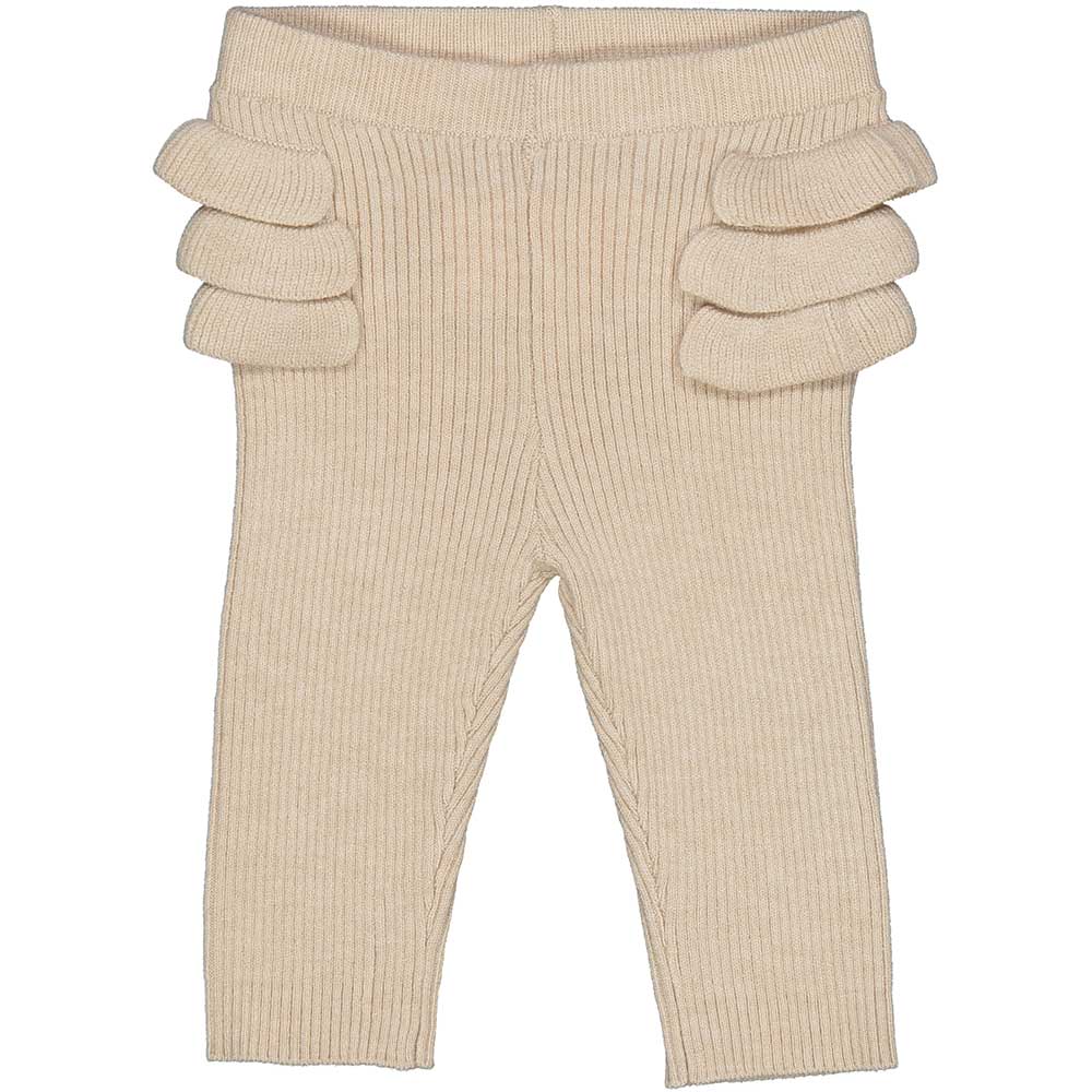 Pantalone leggins della Linea Abbigliamento Bambina Birba, a costine in maglia con rouches sul di...