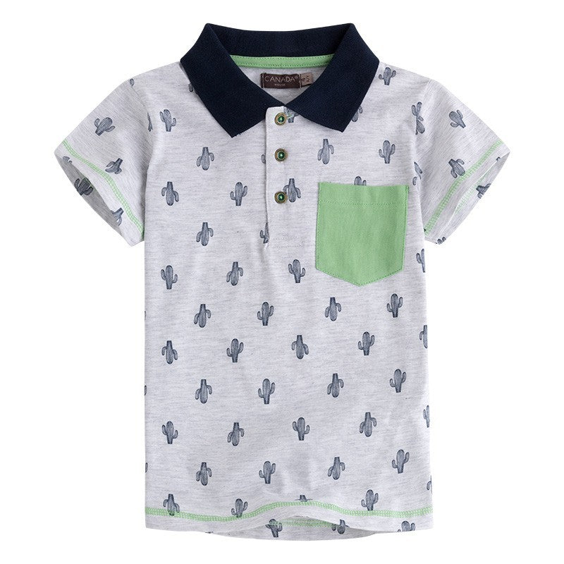 
  Polo manica corta della linea abbigliamento bambino Canada House, in colore grigio.
  Piccoli ...