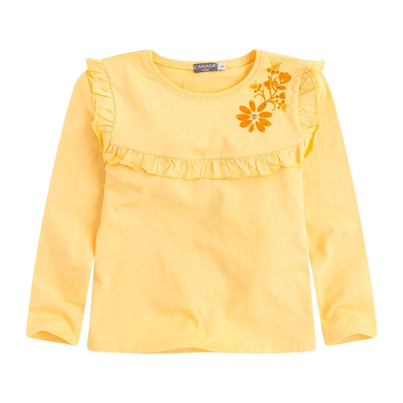 
  T-shirt manica lunga della linea Abbigliamento Bambina Canada House con riccetti
  sul davanti...