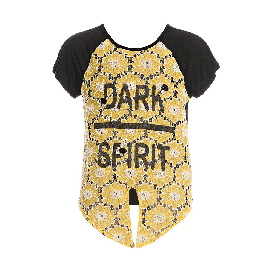 
  Blusa della linea abbigliamento bambina Fracomina Mini, con sul davanti tessuto
  traforato in...