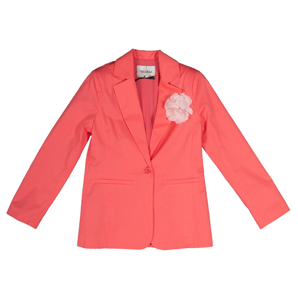 
Giacca blazer della Linea Abbigliamento Bambina Fracomina, con taschine sul davanti e fiore spil...