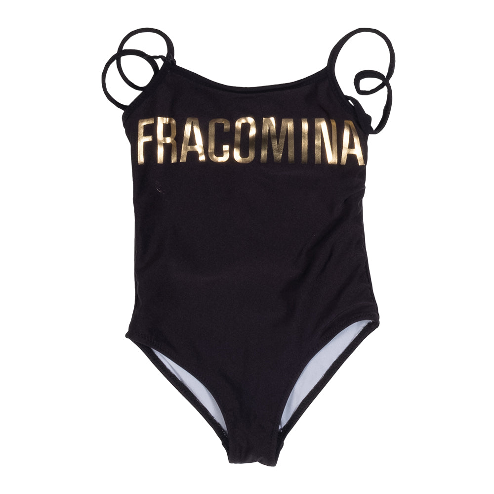 
Costume intero della Linea Abbigliamento Bambina Fracomina, con stampa dorata sul davanti e bret...