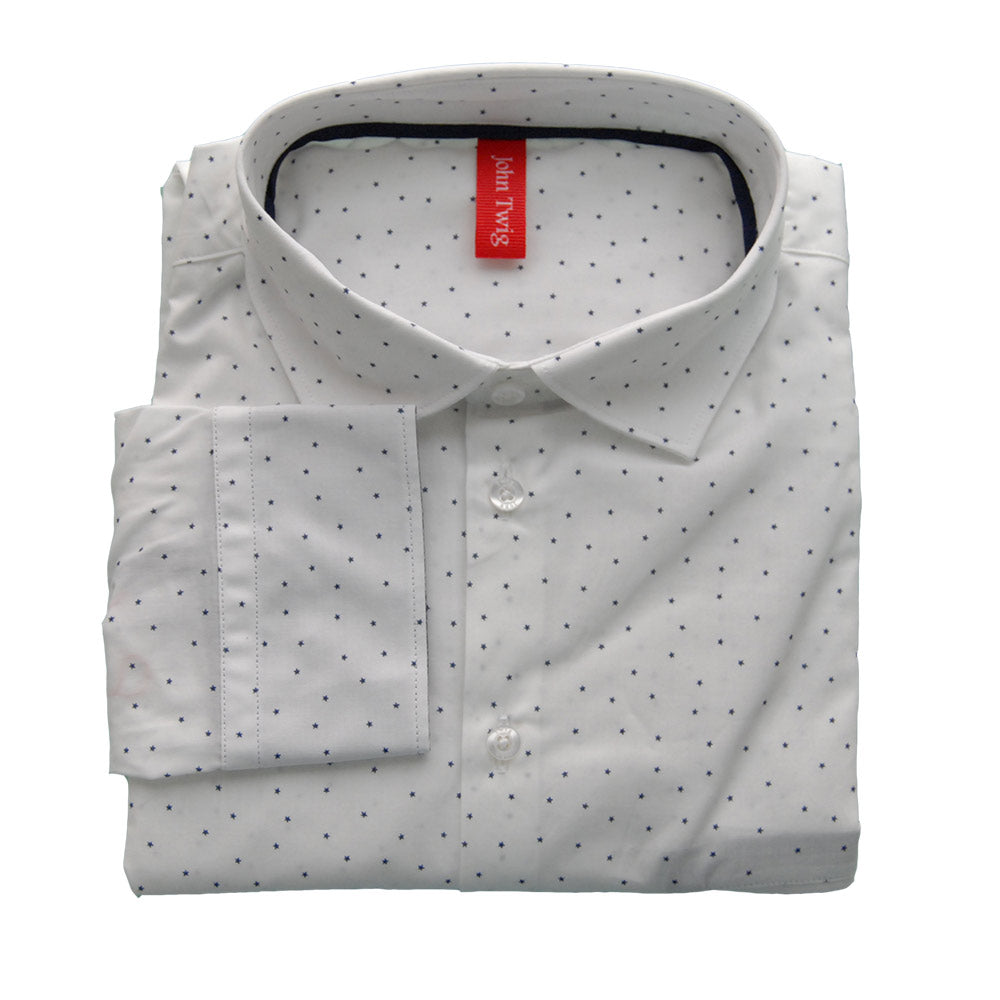 
  Camicia della linea abbigliamento bambino John Twig. Tinta unita con motivo di microstelle
  a...