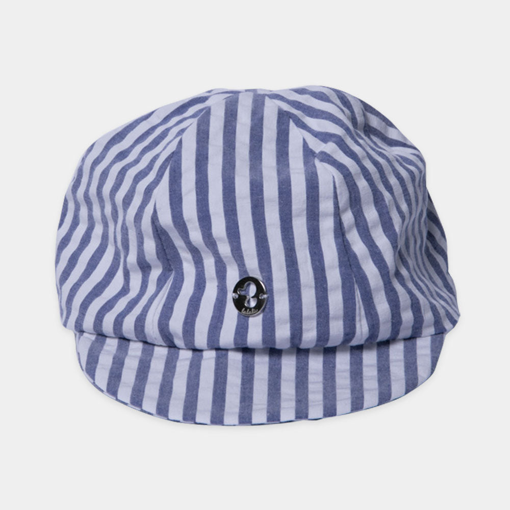 Cappellino della linea Abbigliamento Bambino Lalalù, con visiera, fantasia a righe. Elastico sul ...