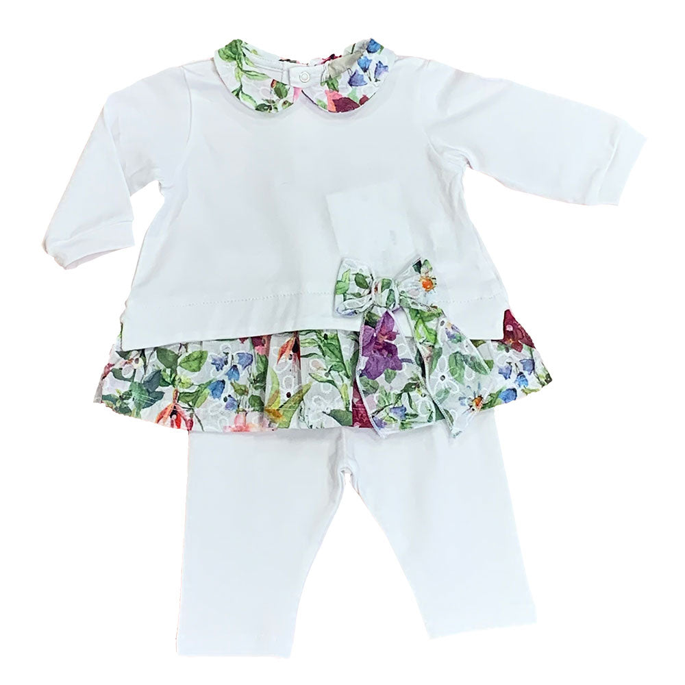 
Completo due pezzi della Linea Abbigliamento Bambina Lalalù, con colletto a camicia e applicazio...