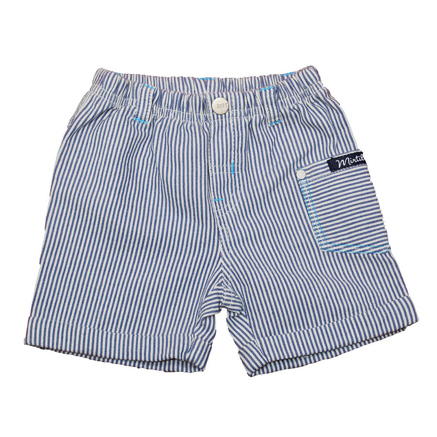 
  Bermuda in cotone denim dellla linea abbigliamento bambino Mirtillo, fantasia rigatino celeste...