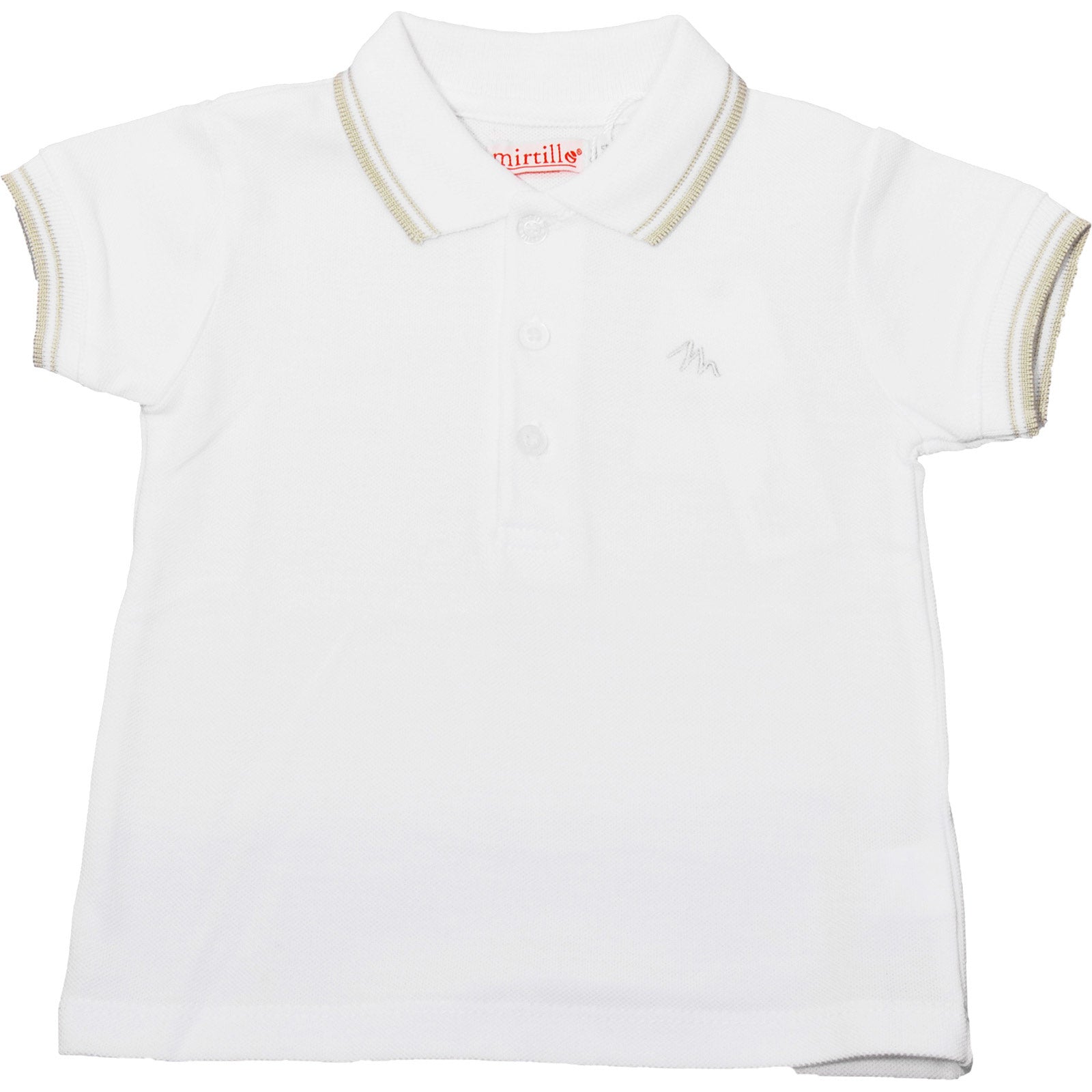 
  Polo in piquet di cotone dellla linea abbigliamento bambino Mirtillo, manica corta, bianca con...