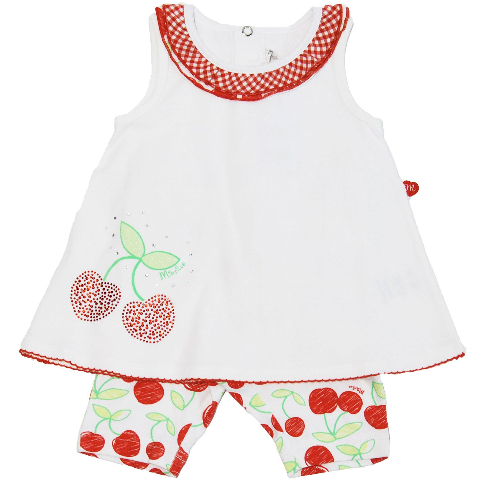 
  Completo 2 pezzi in jersey di cotone della linea abbigliamento bambina Mirtillo.
  Canotta con...