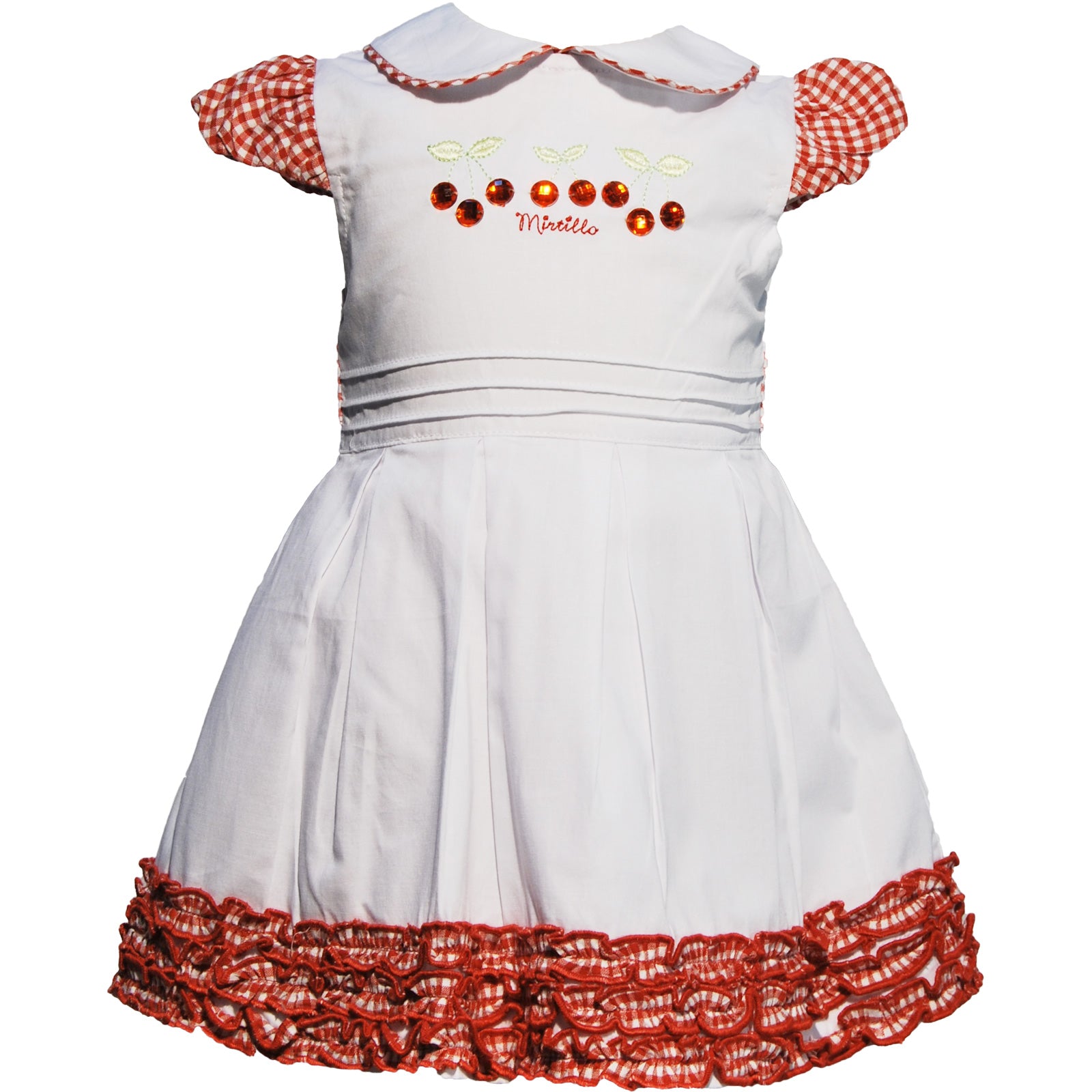 
  Abitino in popeline della linea abbigliamento bambina Mirtillo con sottogonna in
  organza, ma...