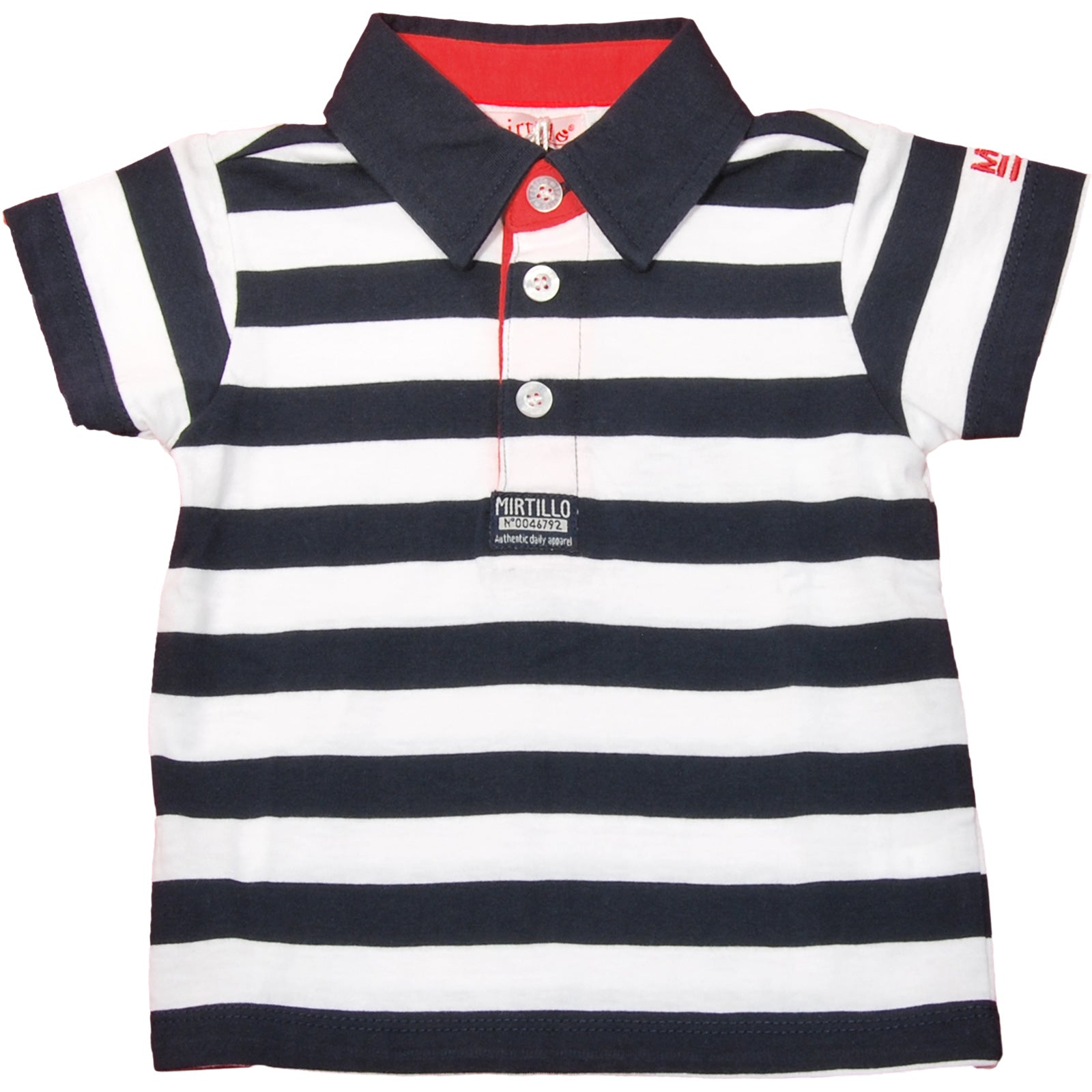 
  Polo manica corta dellla linea abbigliamento bambino Mirtillo in jersey di cotone, fantasia ri...