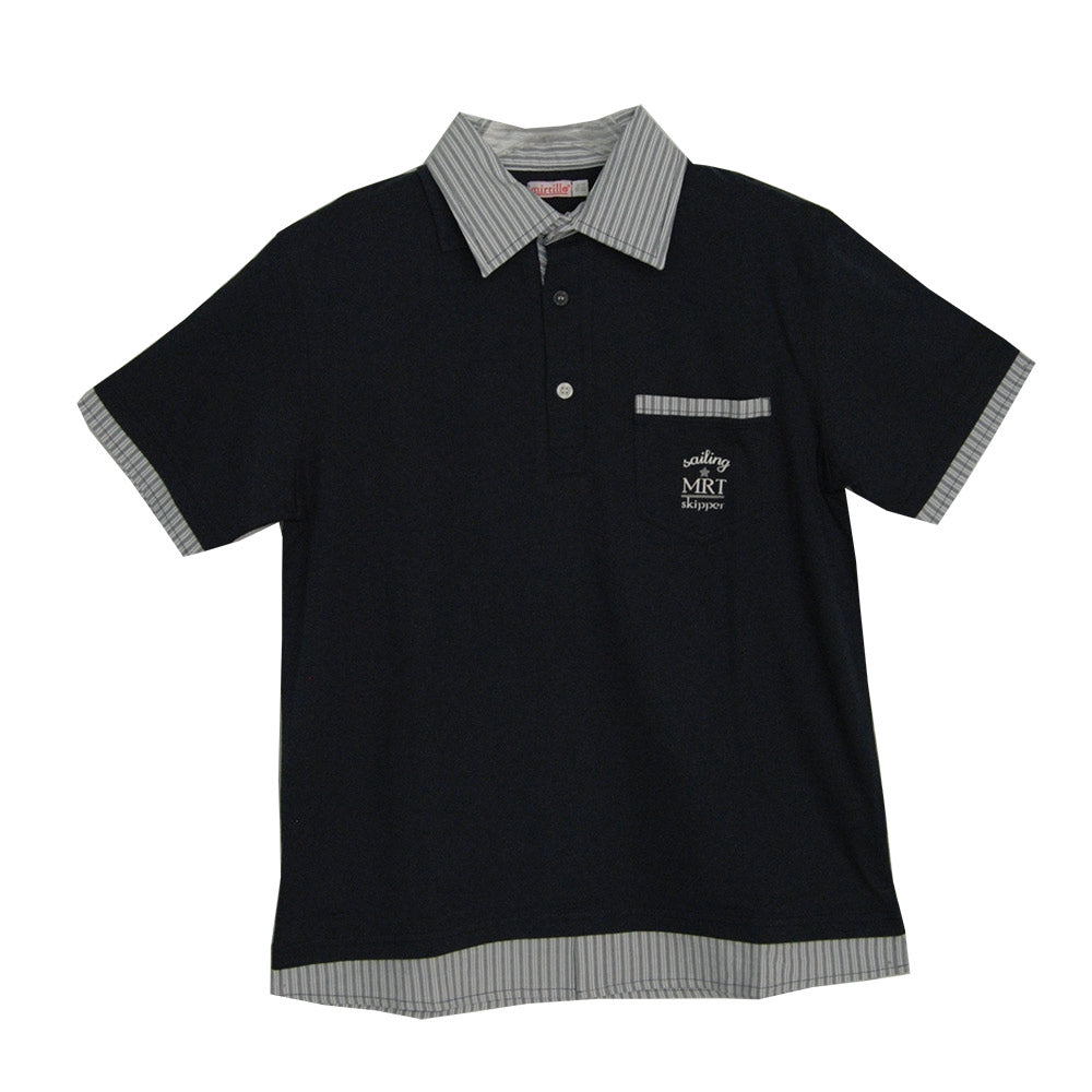 
  Polo della linea abbigliamento bambino Mirtillo. Tinta unita con colletto, maniche,
  taschino...