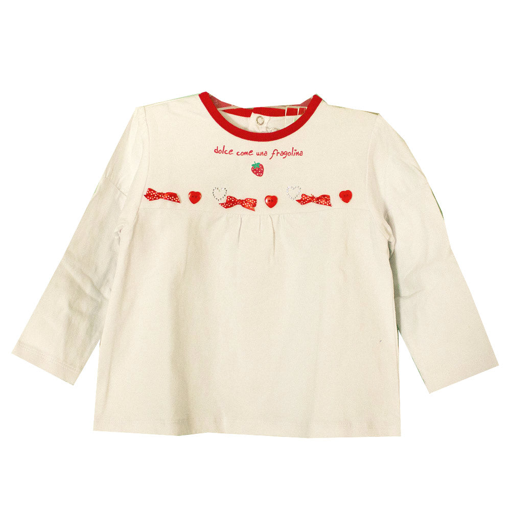 
  T-shirt a manica lunga della linea abbigliamento bambina Mirtillo in jersey a tinta
  unita. S...