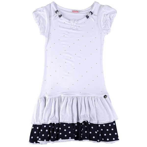 
  Abito in jersey di cotone dellla linea abbigliamento bambina Mirtillo con taglio
  sui fianchi...