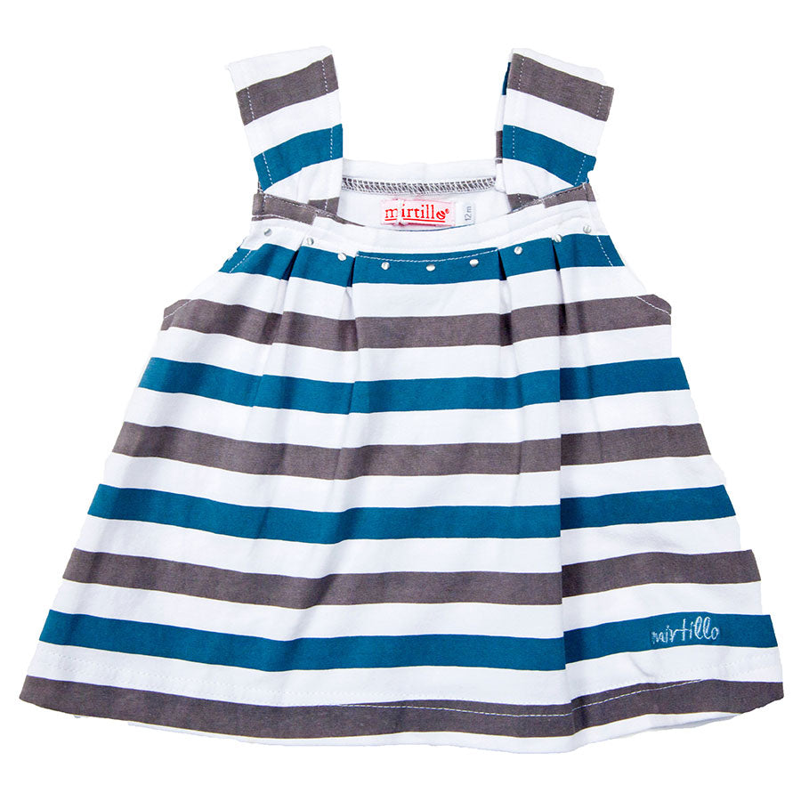 
  Tunichetta della linea abbigliamento bambina Mirtillo con spalline larghe, fantasia
  a righe ...