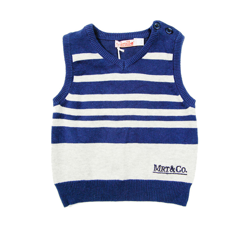 
  Gilet dellla linea abbigliamento bambino Mirtillo con scollo a v abbottonatura sul collo fanta...