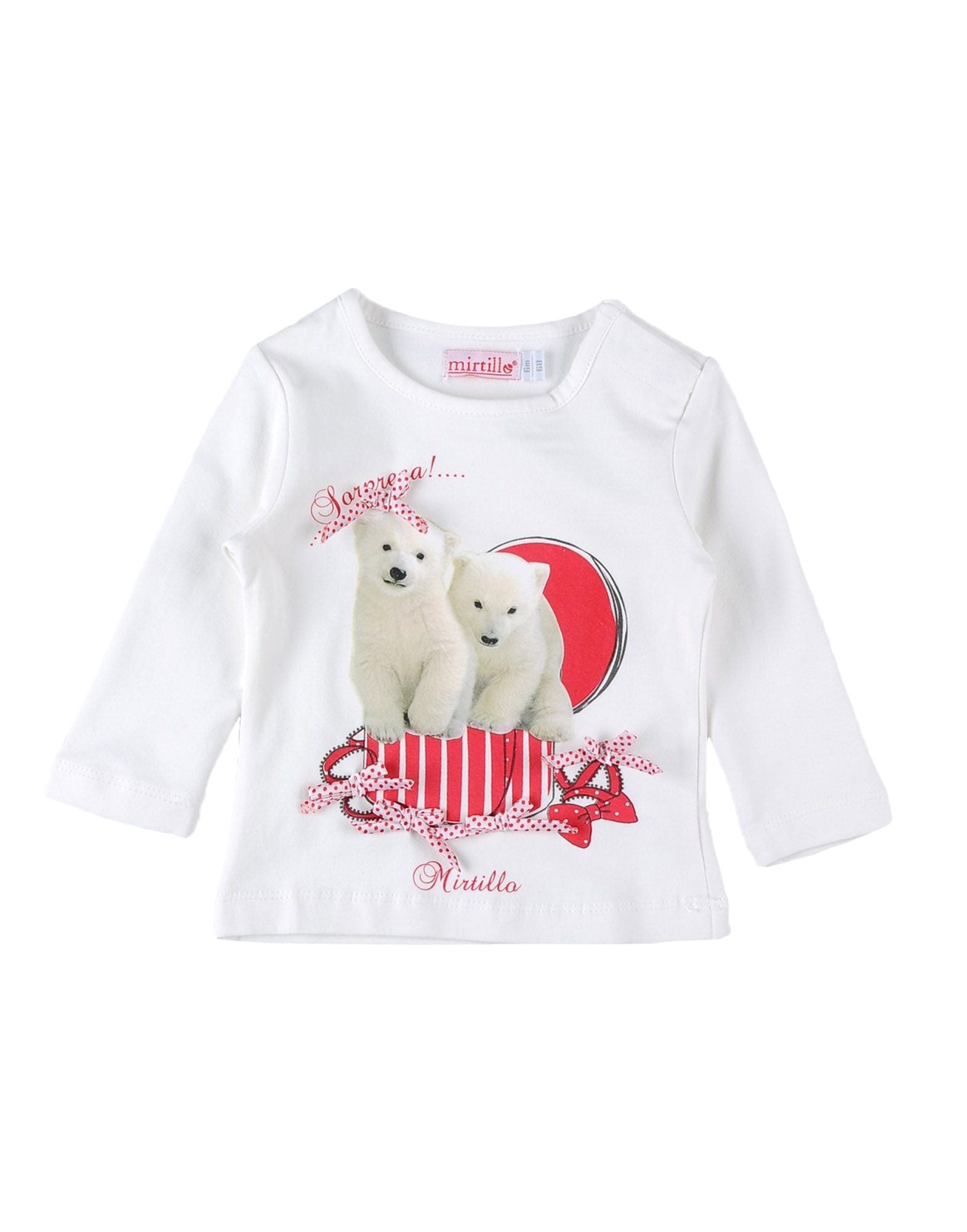 
  T- shirt manica lunga della linea Mirtillo abbigliamento bambina, con abbottonatura
  sulla sp...