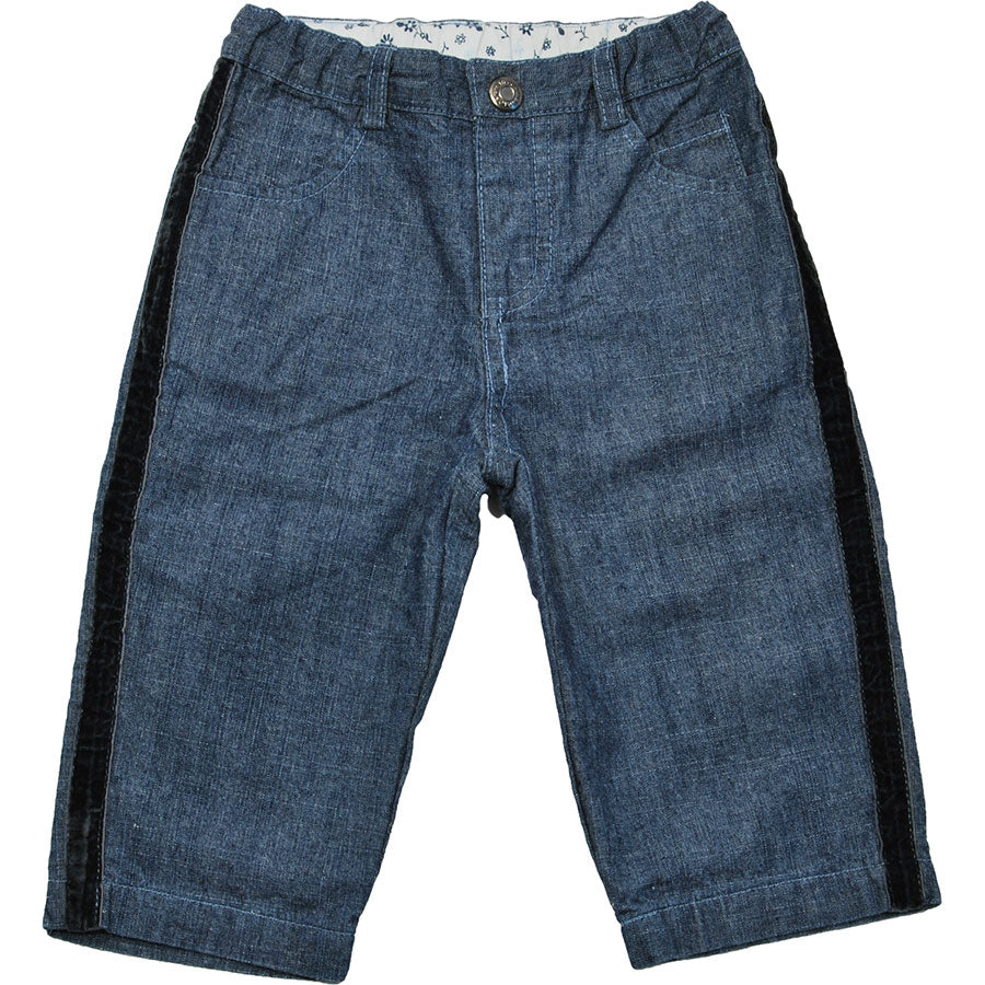 
  Pantolone denim dellla linea abbigliamento bambina Mirtillo, costine laterali in velluto. Misu...