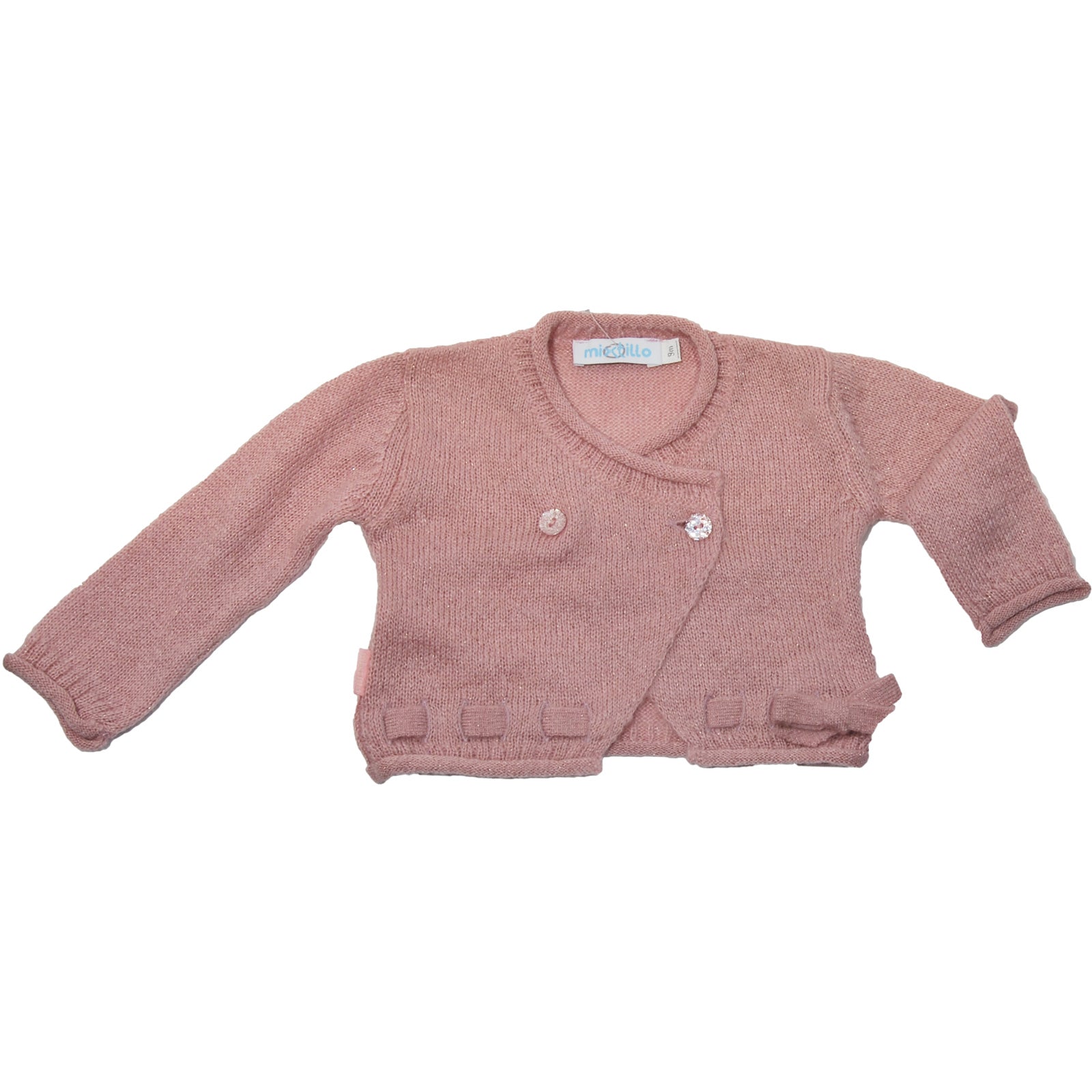 
  Cardigan dellla linea abbigliamento bambina Mirtillo doppio petto con fiocchetto laterale. 


...