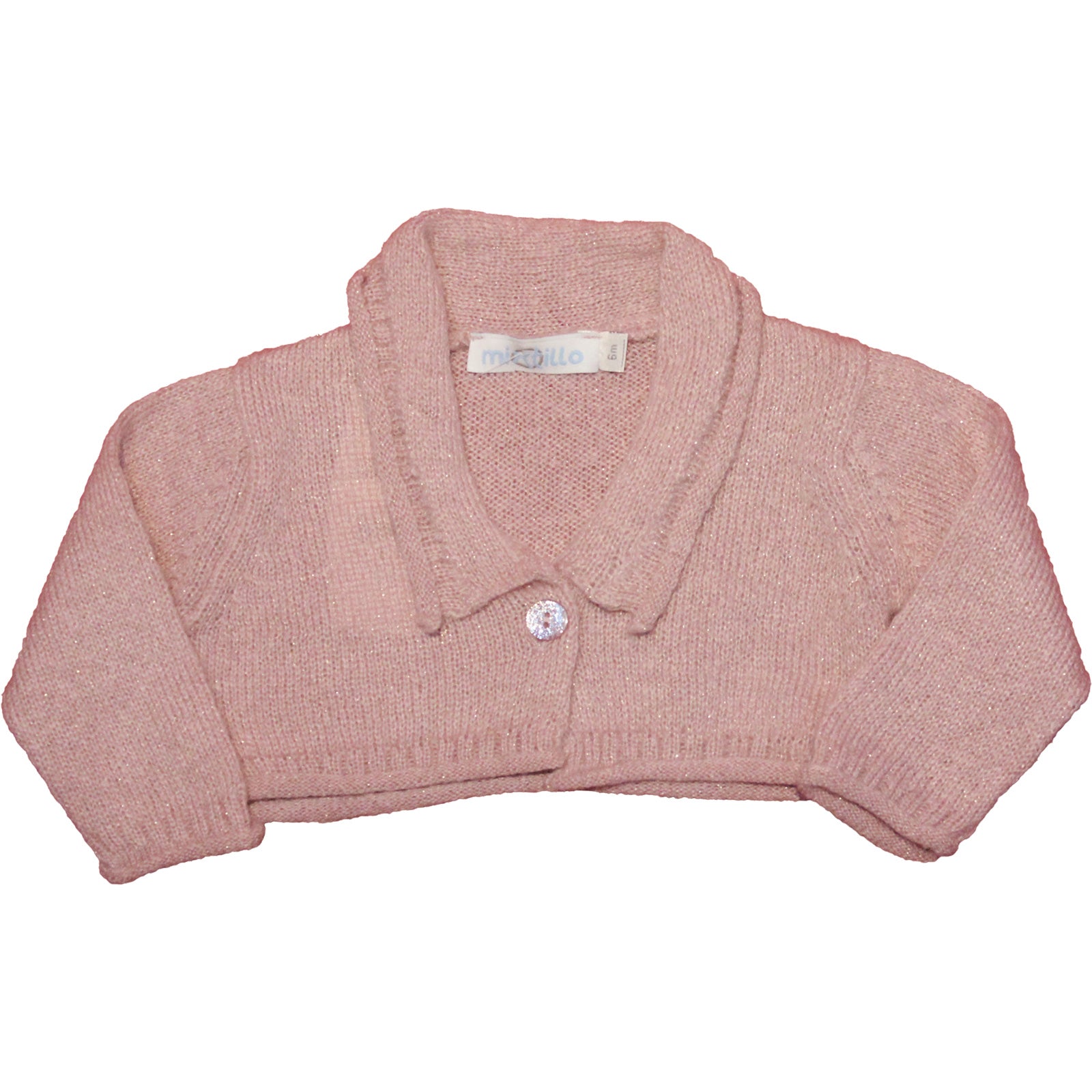 
  Scaldacuore dellla linea abbigliamento bambina Mirtillo con collo a camicia, in tricot lurex. ...