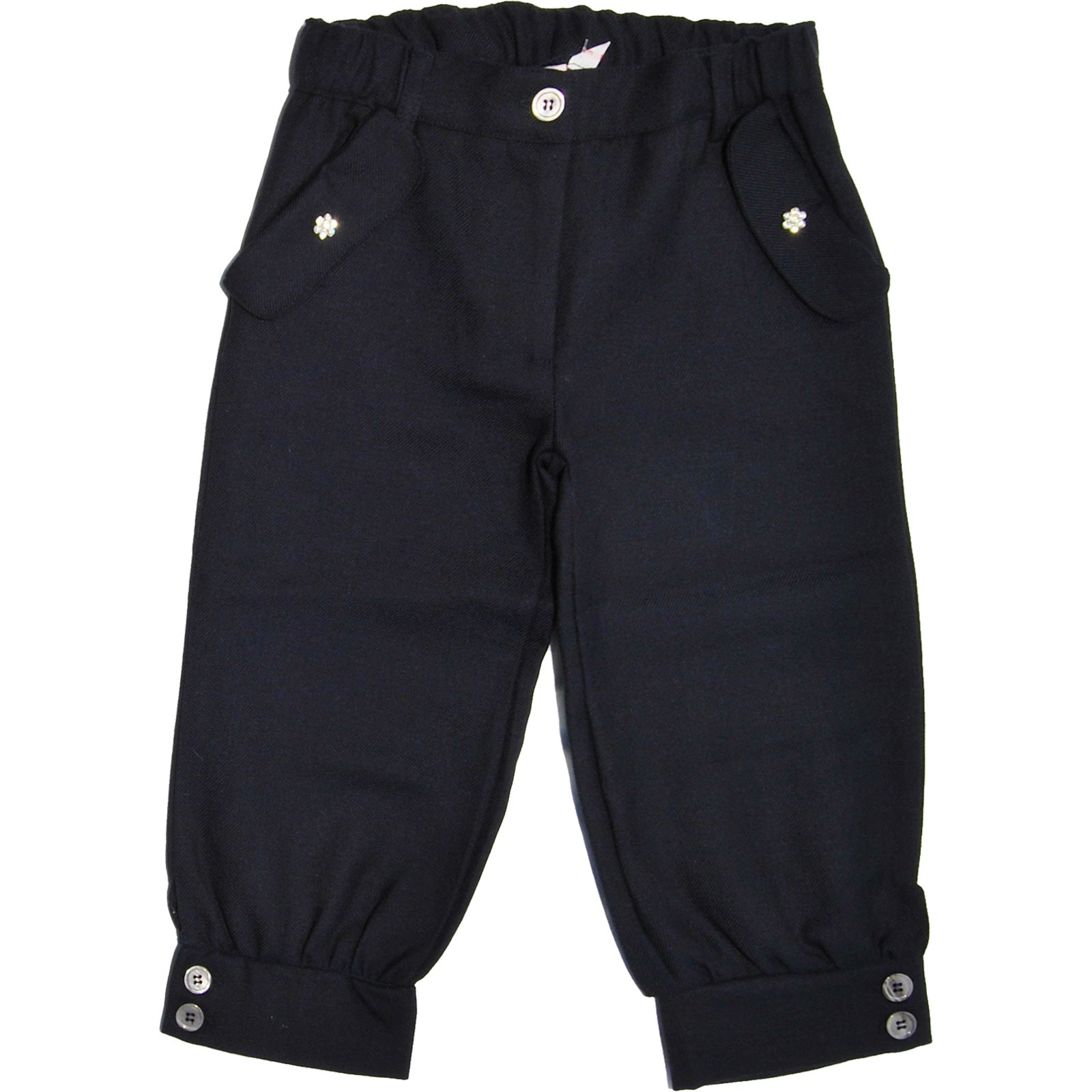 
  Pantalone dellla linea abbigliamento bambina Mirtillo a pinocchietto con abbottonatura sul gin...