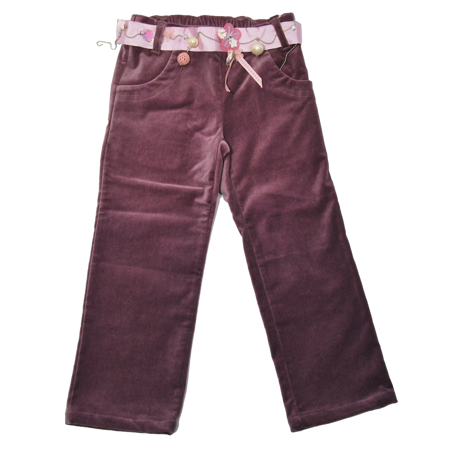 
  Pantalone in velluto dellla linea abbigliamento bambina Mirtillo con tasca laterale, cerniera ...