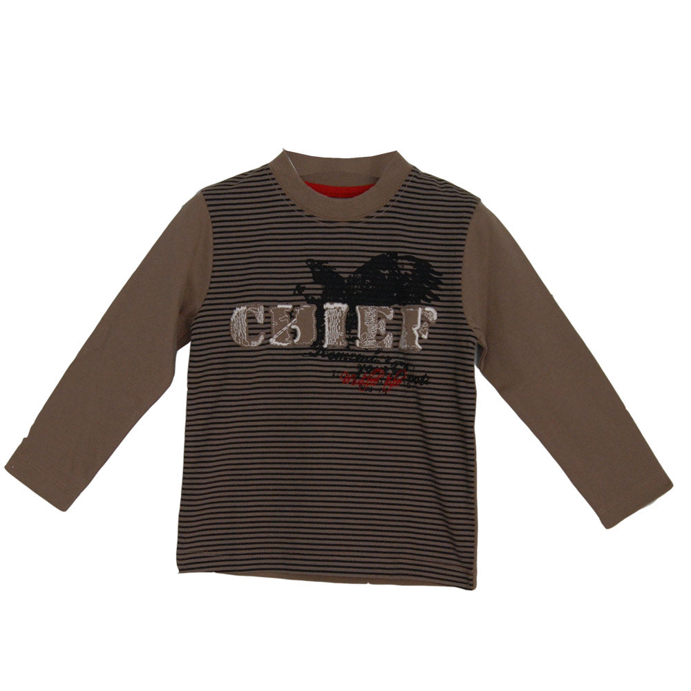 
  T-shirt della linea abbigliamento bambino Mirtillo. Fantasia a righe sul davanti.
  Retro e ma...