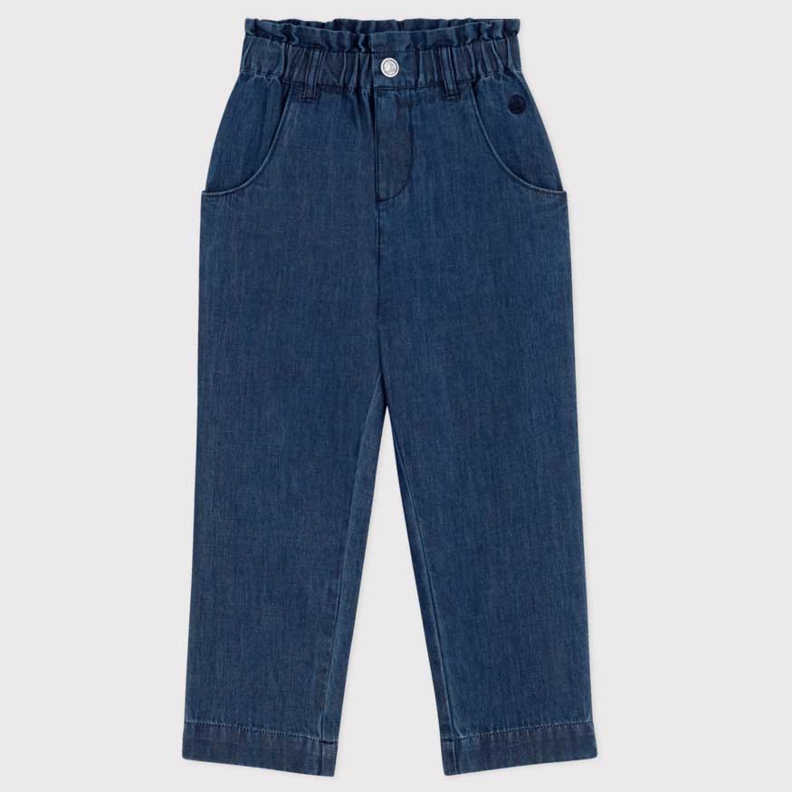 
Jeans a due tasche della Linea Abbigliamento Bambina Petit Bateau, modello a gamba dritta e lung...