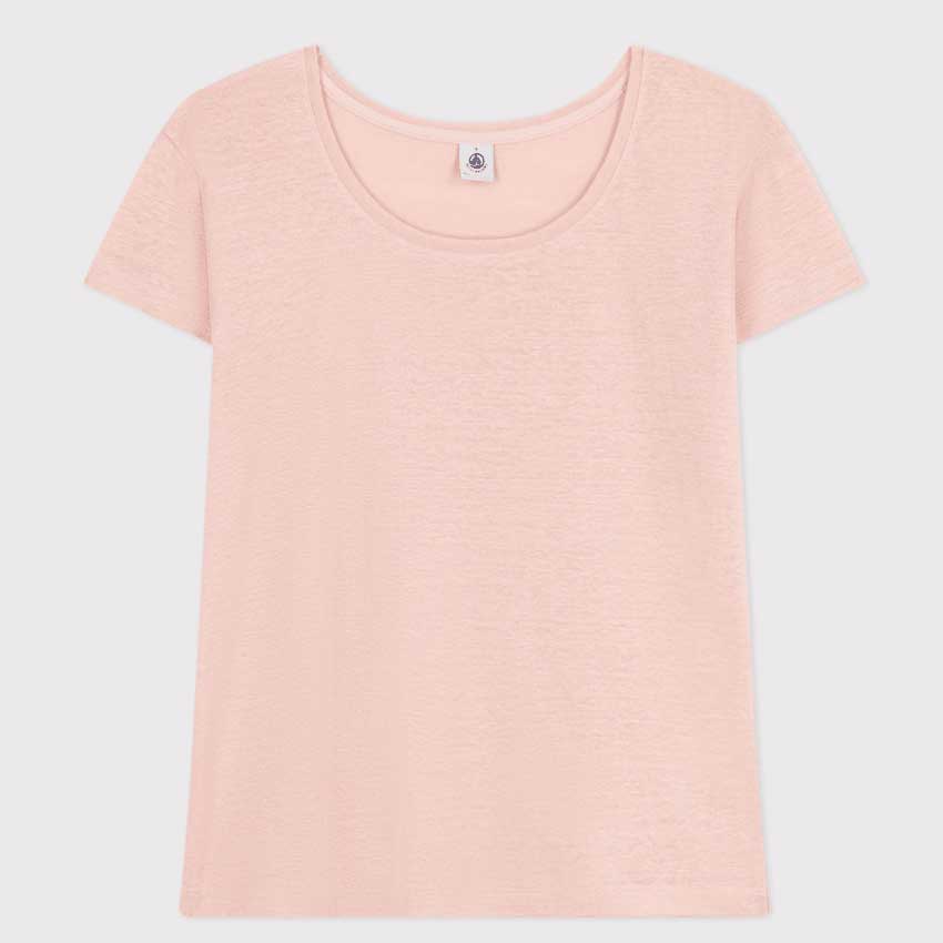 T-shirt in jersey di lino della Linea Abbigliamento Donna Petit Bateau  ideale per la stagione es...