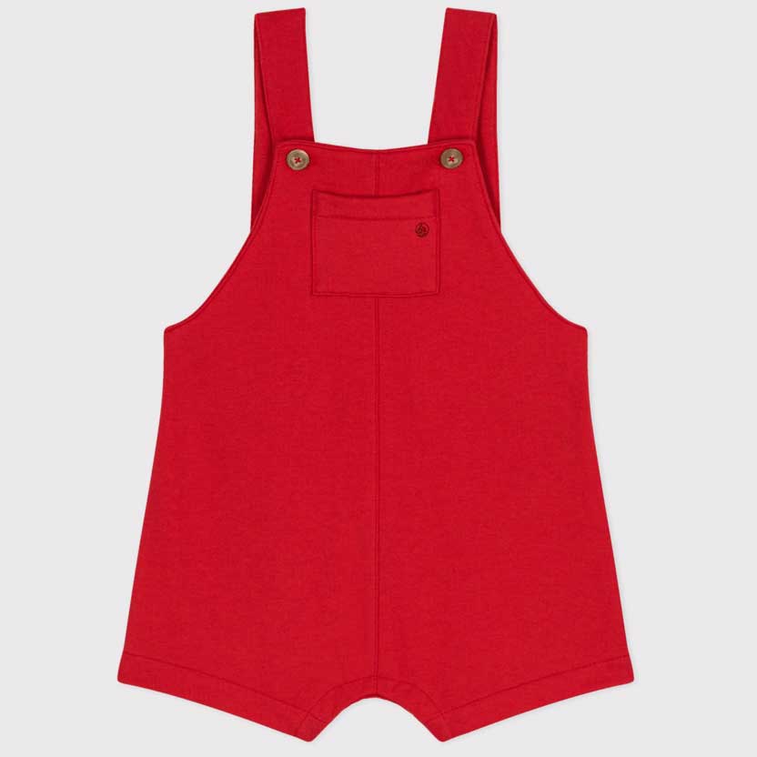 
Salopette corta in felpa leggera della Linea Abbigliamento Bambino Petit Bateau con tasca applic...