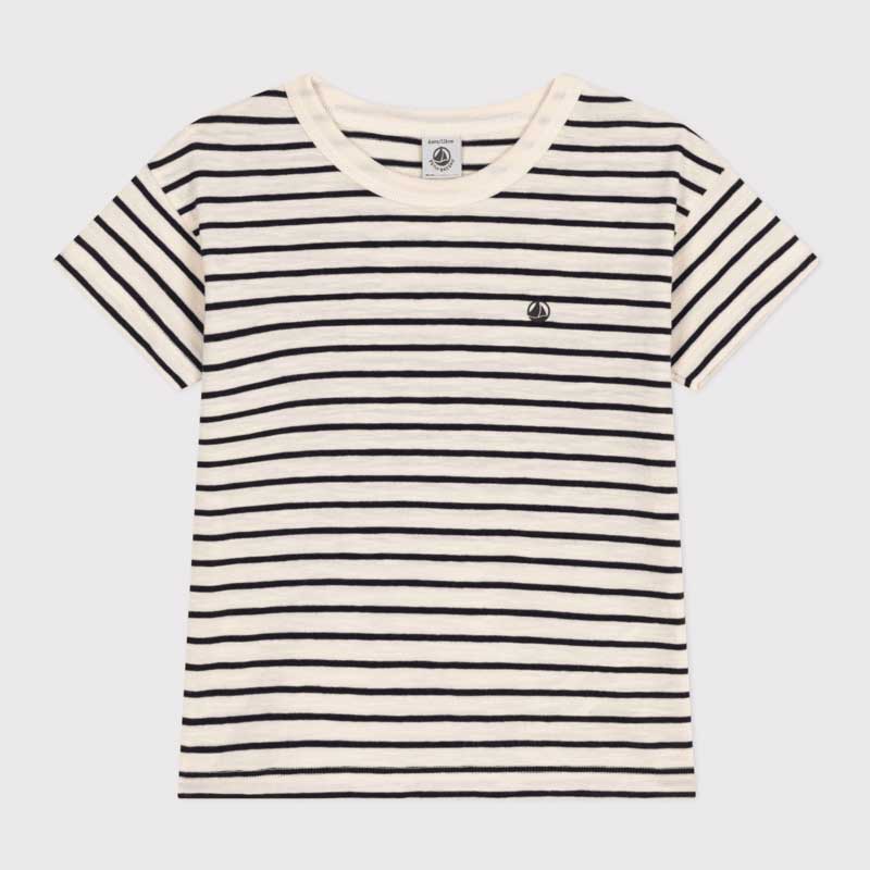 
T-shirt a maniche corte in jersey fiammato della Linea Abbigliamento Bambino Petit Bateaucon ves...