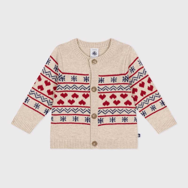 
Cardigan della Linea Abbigliamento Bambina Petit Bateau in maglia di lana, un materiale caldo e ...