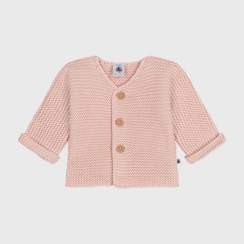 Cardigan della Linea Abbigliamento Bambina Petit Bateau in tricot a punto legaccio: un must-have ...