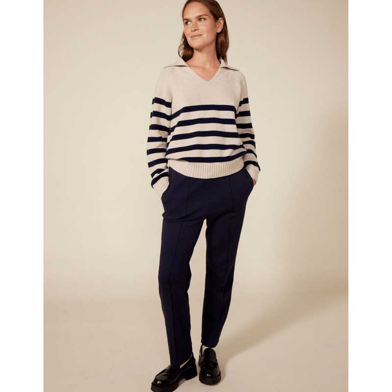 Pullover della Linea Abbigliamento Donna Petit bteau in maglia di lana e cotone a righe, un mater...